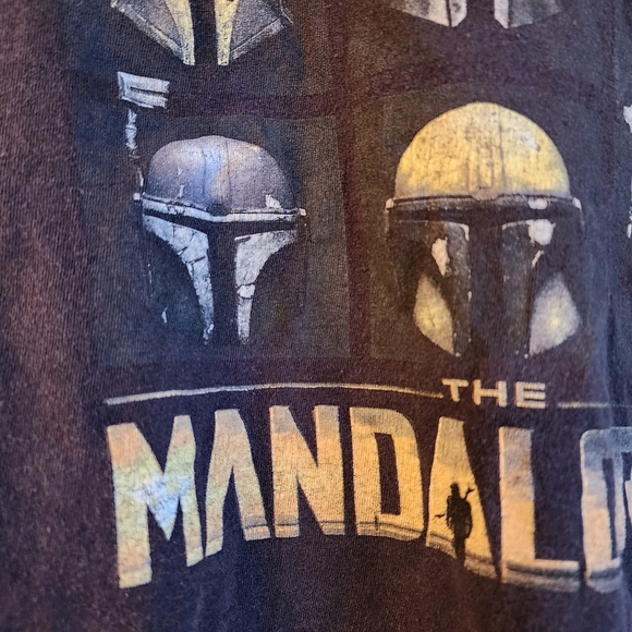 Star Wars Mandalorian short sleeve black shirt Size Youth L - Picture 6 of 8